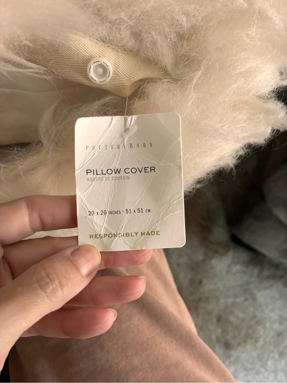 Pottery Barn Alpine Luxe Faux Fur Throw and 3 Pillow Covers